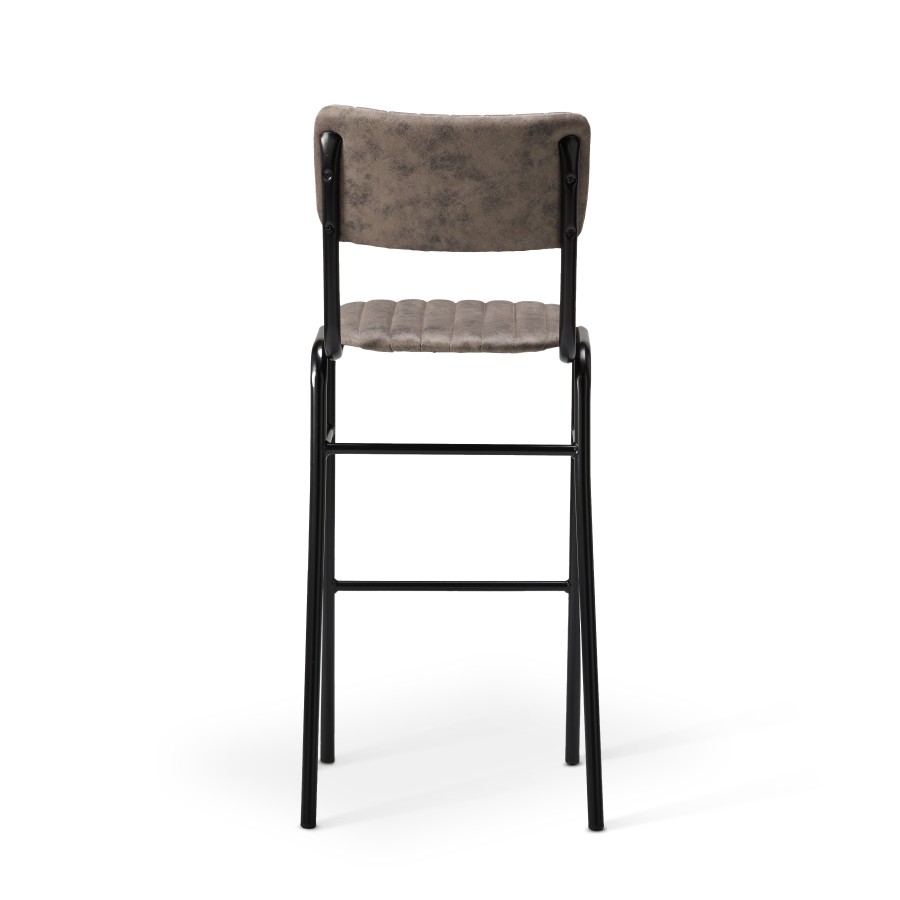 Bourbon Vintage Style Faux Suede Bar Stool